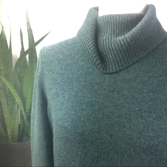 MAX STUDIO Cashmere | 100% Cashmere Green turtleneck sweater |Women’s Size Small - Picture 6 of 7